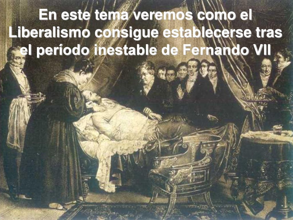 En este tema veremos como el Liberalismo consigue establecerse tras el período inestable de Fernando VII