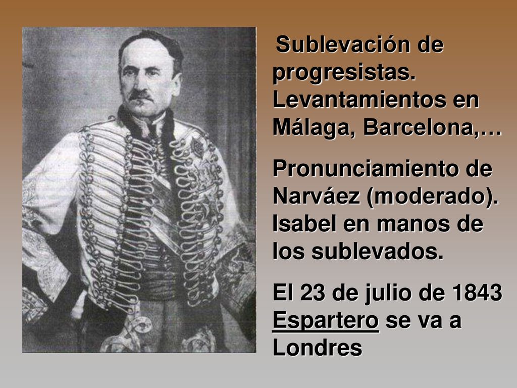 El 23 de julio de 1843 Espartero se va a Londres
