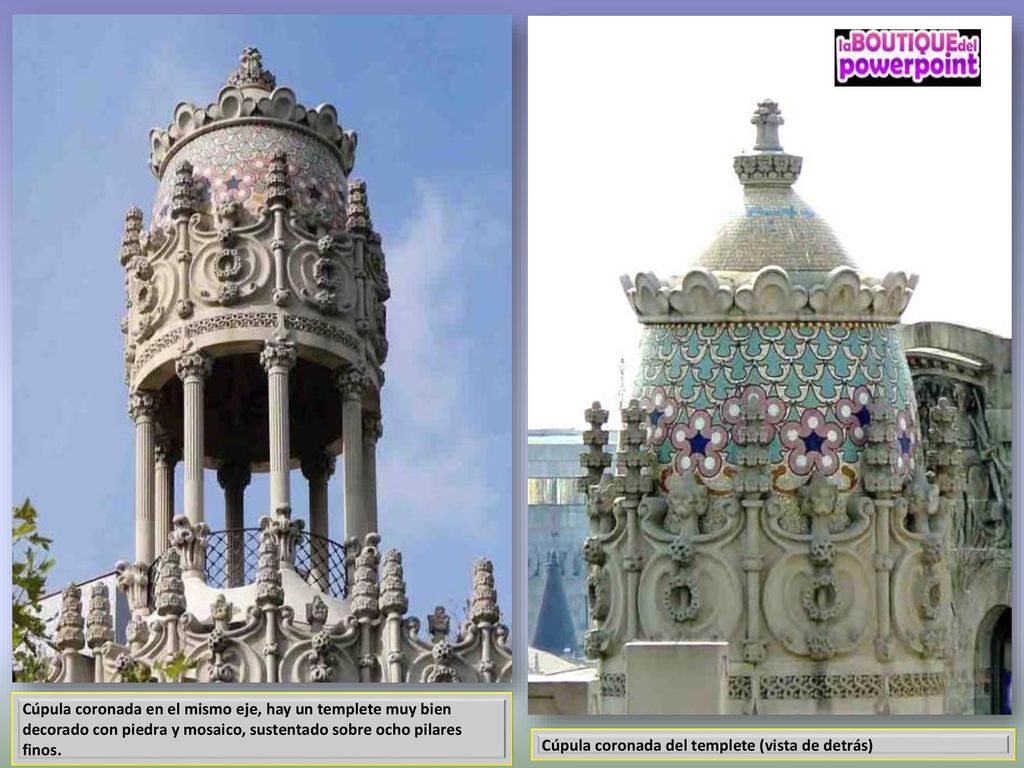 Cúpula coronada en el mismo eje, hay un templete muy bien decorado con piedra y mosaico, sustentado sobre ocho pilares finos.