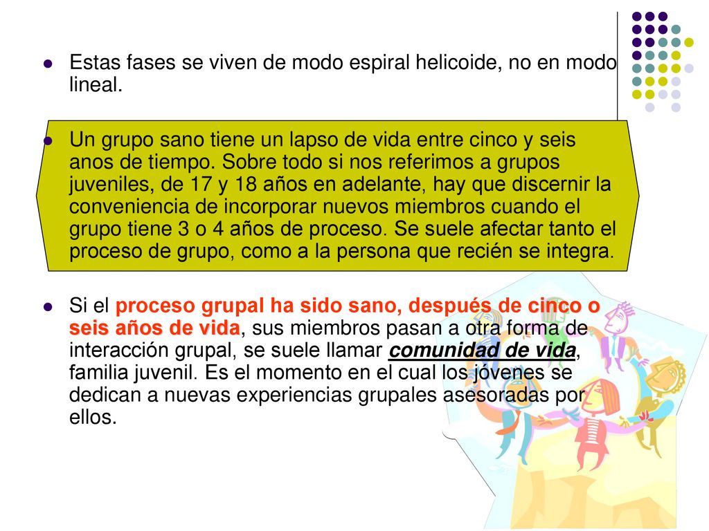 Estas fases se viven de modo espiral helicoide, no en modo lineal.