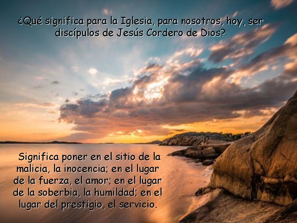 ¿Qué significa para la Iglesia, para nosotros, hoy, ser discípulos de Jesús Cordero de Dios