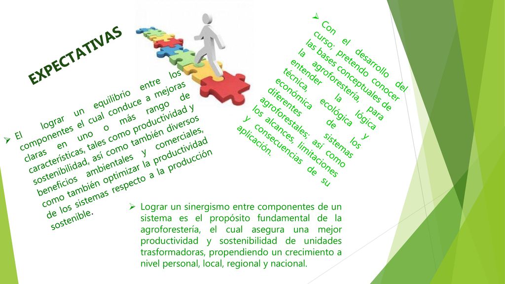 Con el desarrollo del curso; pretendo conocer las bases conceptuales de la agroforestería, para entender la lógica técnica, ecológica y económica de los diferentes sistemas agroforestales; así como los alcances, limitaciones y consecuencias de su aplicación.