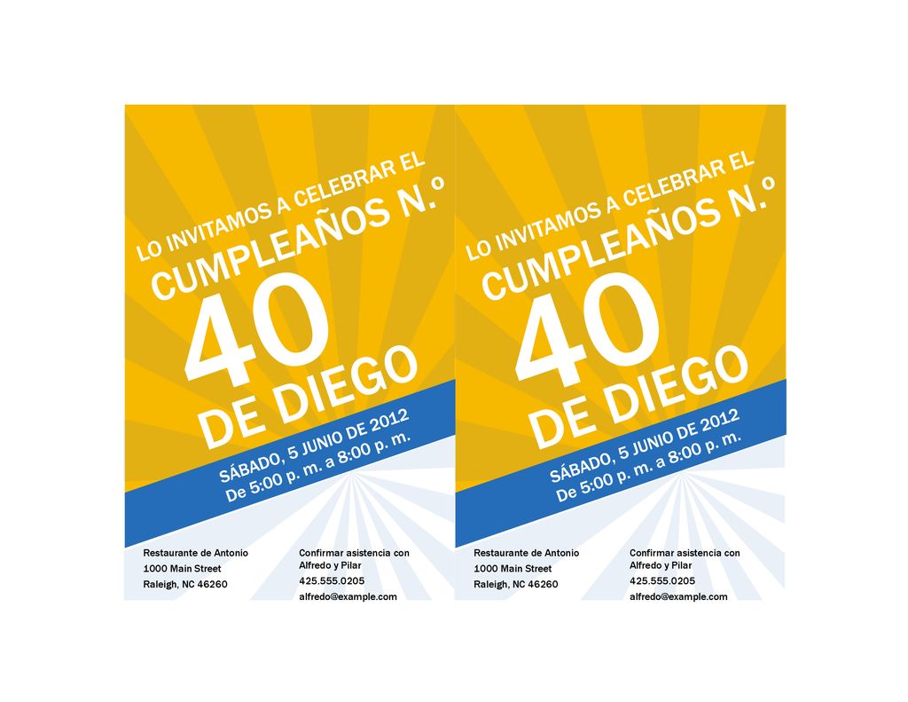 40 40 de Diego de Diego cumpleaños n.º cumpleaños n.º