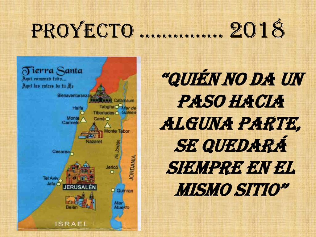 PROYECTO …………… 2018 QUIÉN NO DA UN PASO HACIA ALGUNA PARTE, SE QUEDARÁ SIEMPRE EN EL MISMO SITIO