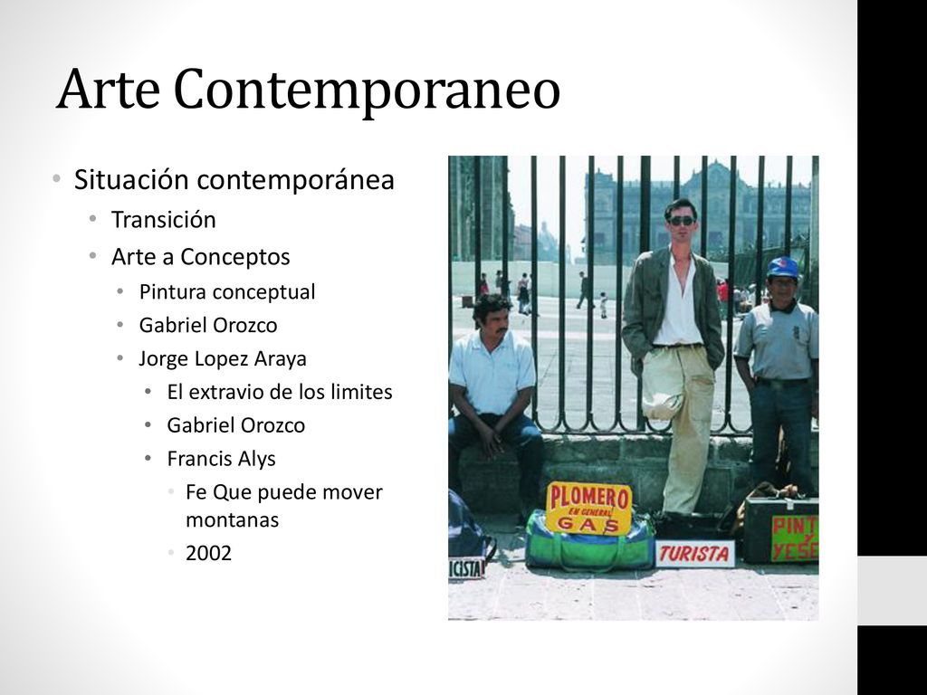 Arte Contemporaneo Situación contemporánea Transición Arte a Conceptos