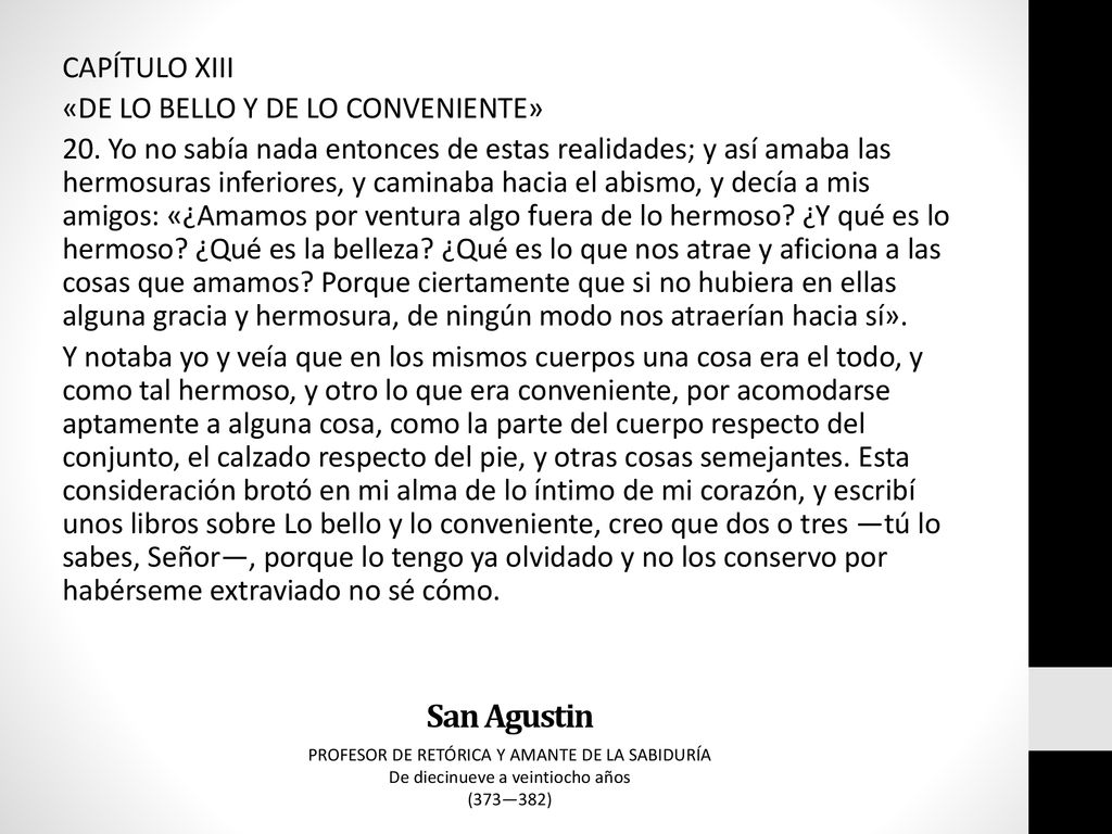 CAPÍTULO XIII «DE LO BELLO Y DE LO CONVENIENTE» 20