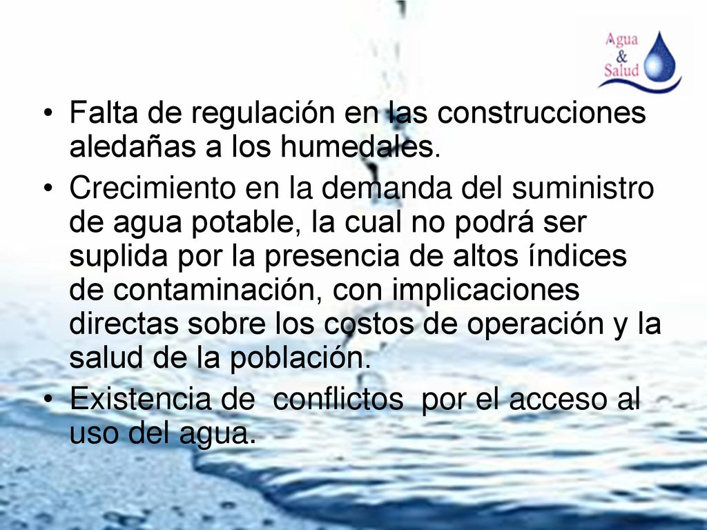 Falta de regulación en las construcciones aledañas a los humedales.
