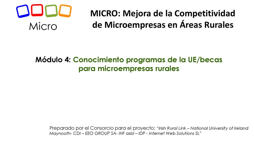MICRO: Mejora de la Competitividad de Microempresas en Áreas Rurales