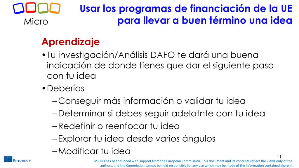 Usar los programas de financiación de la UE para llevar a buen término una idea