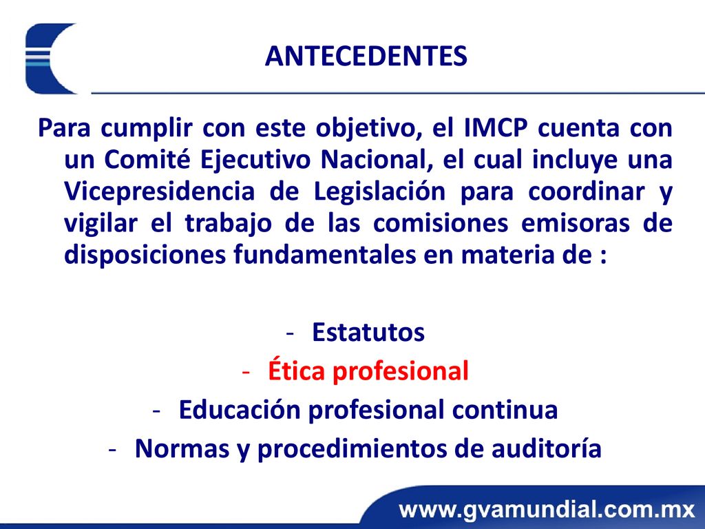 Educación profesional continua Normas y procedimientos de auditoría