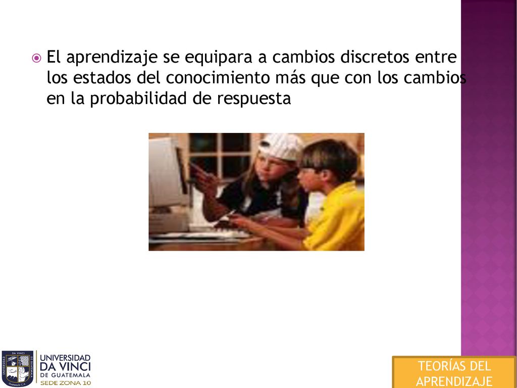 El aprendizaje se equipara a cambios discretos entre los estados del conocimiento más que con los cambios en la probabilidad de respuesta