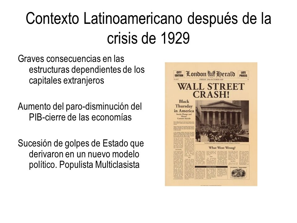Contexto Latinoamericano después de la crisis de 1929