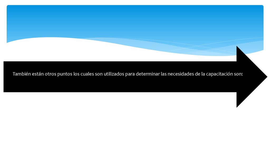 También están otros puntos los cuales son utilizados para determinar las necesidades de la capacitación son: