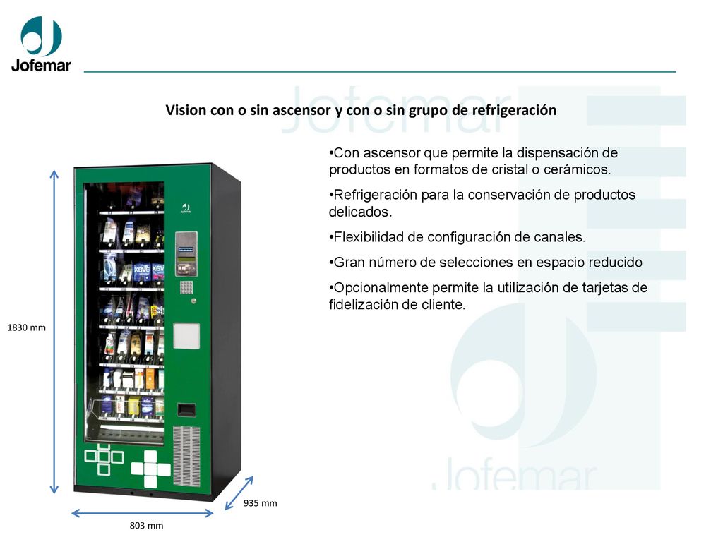 Vision con o sin ascensor y con o sin grupo de refrigeración