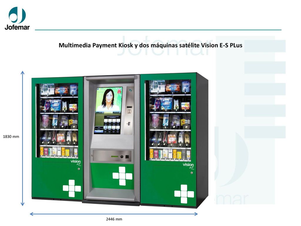 Multimedia Payment Kiosk y dos máquinas satélite Vision E-S PLus
