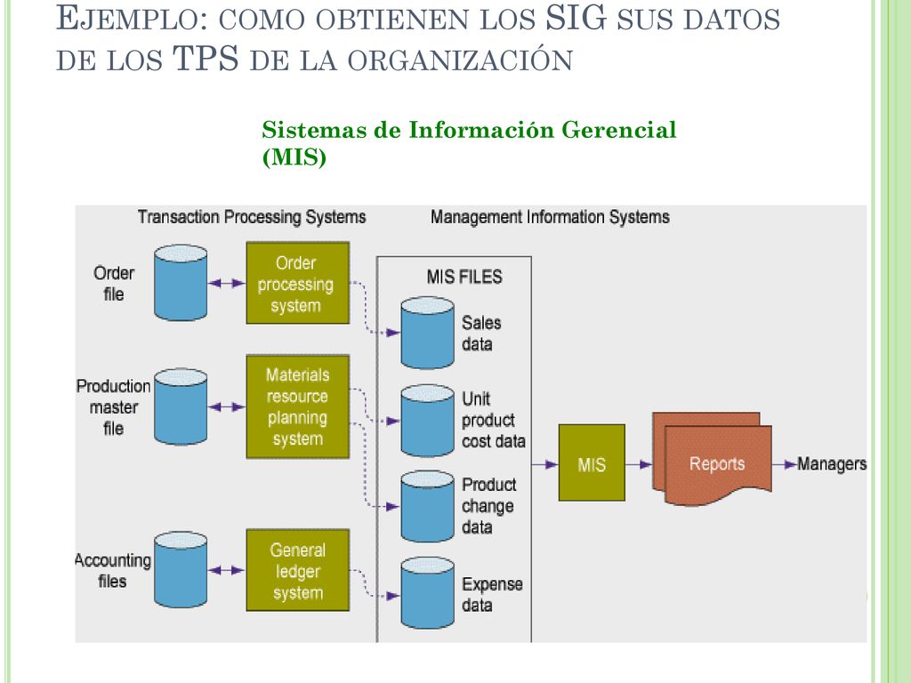 Ejemplo: como obtienen los SIG sus datos de los TPS de la organización