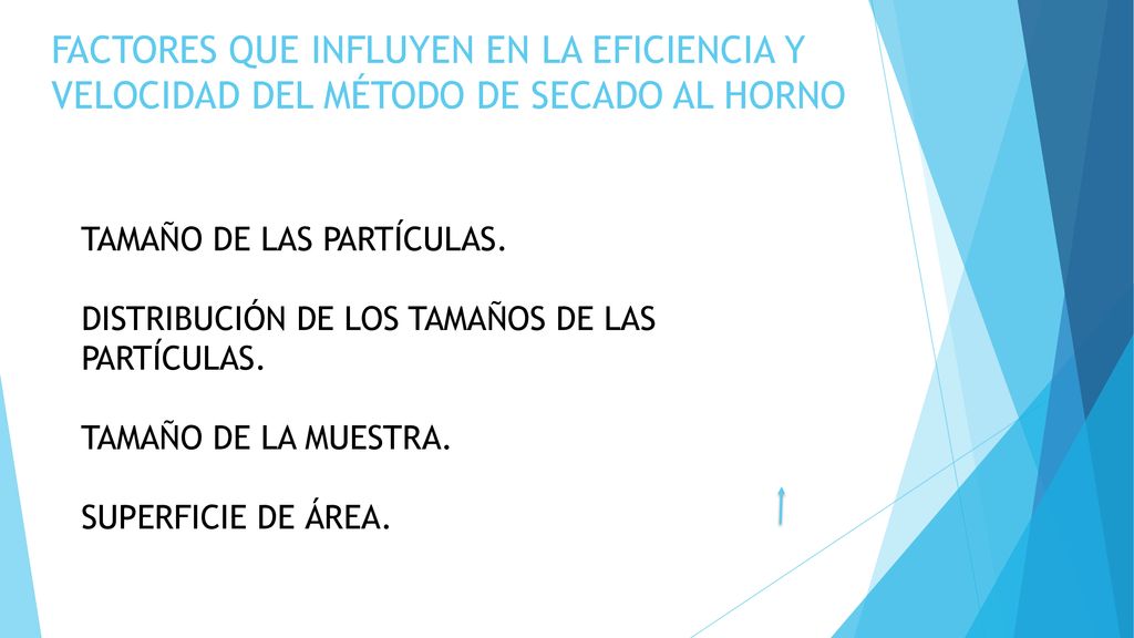 FACTORES QUE INFLUYEN EN LA EFICIENCIA Y VELOCIDAD DEL MÉTODO DE SECADO AL HORNO