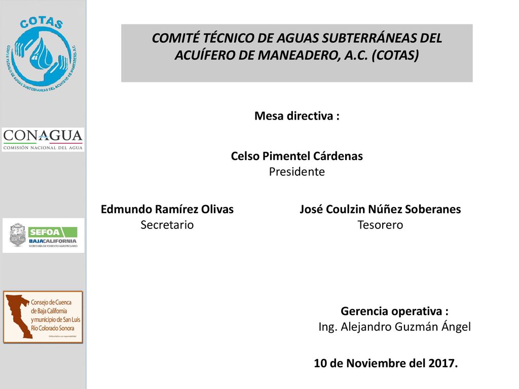 COMITÉ TÉCNICO DE AGUAS SUBTERRÁNEAS DEL ACUÍFERO DE MANEADERO, A. C