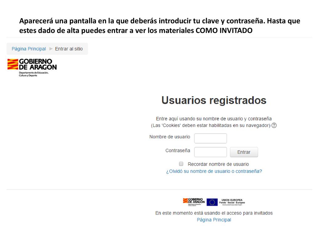 Aparecerá una pantalla en la que deberás introducir tu clave y contraseña.