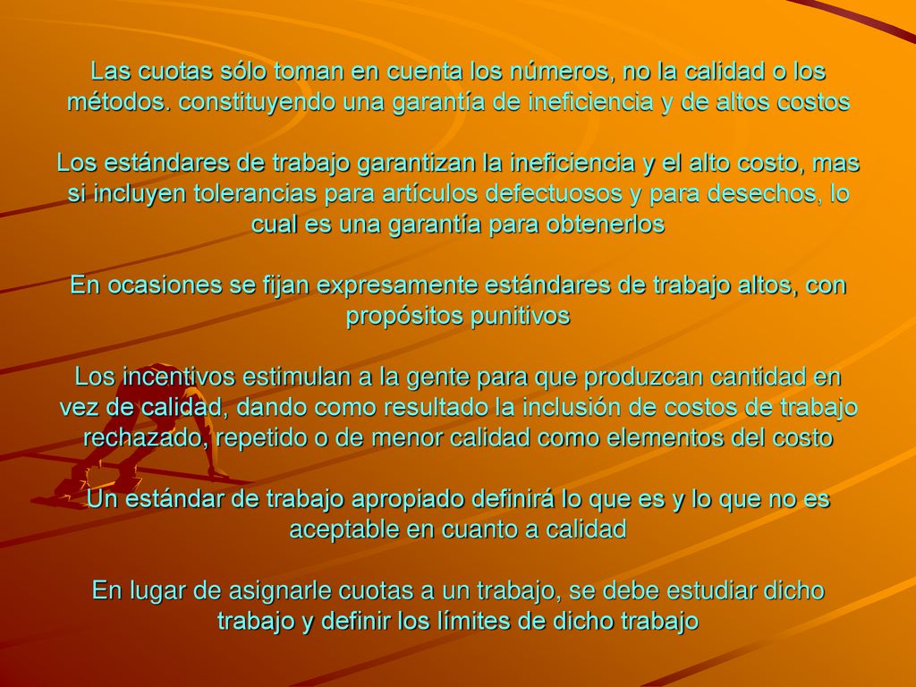 Las cuotas sólo toman en cuenta los números, no la calidad o los métodos.