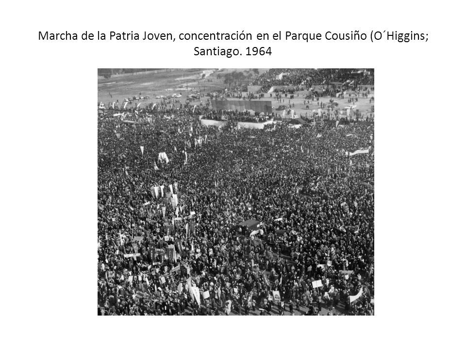 Marcha de la Patria Joven, concentración en el Parque Cousiño (O´Higgins; Santiago. 1964