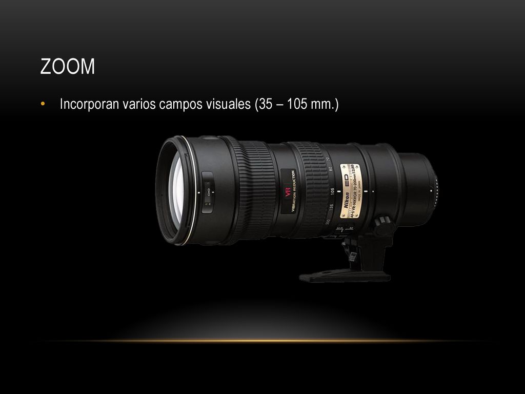 zoom Incorporan varios campos visuales (35 – 105 mm.)