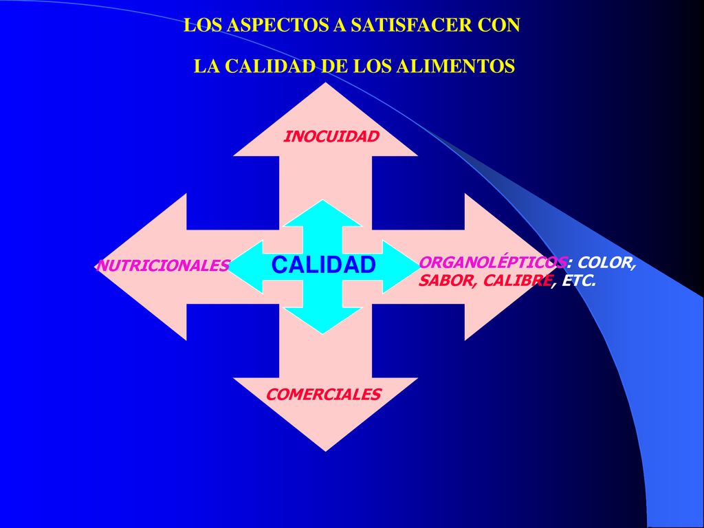 LOS ASPECTOS A SATISFACER CON LA CALIDAD DE LOS ALIMENTOS