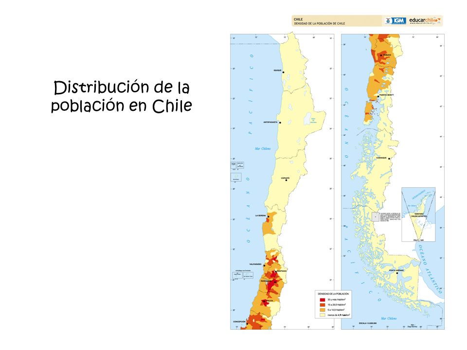 Distribución de la población en Chile