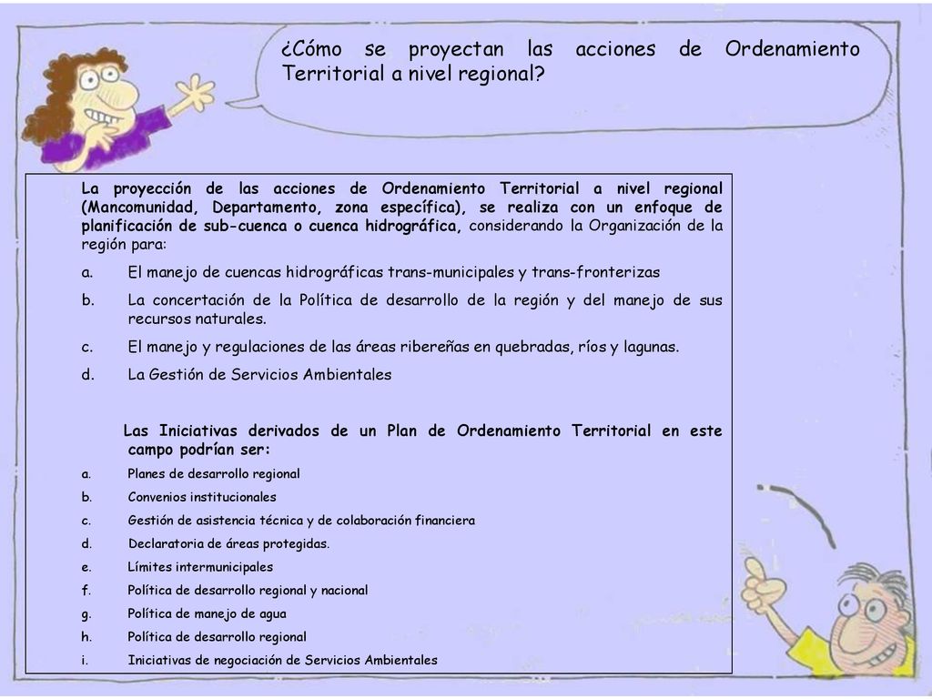 ¿Cómo se proyectan las acciones de Ordenamiento Territorial a nivel regional
