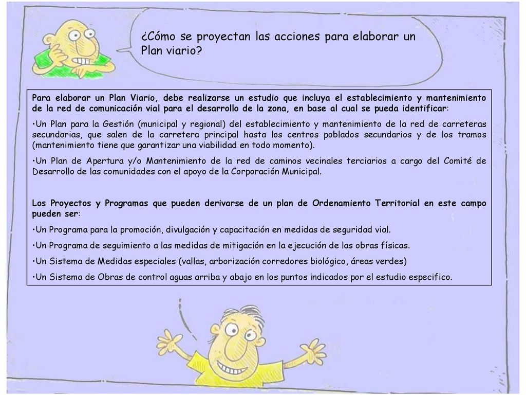 ¿Cómo se proyectan las acciones para elaborar un Plan viario