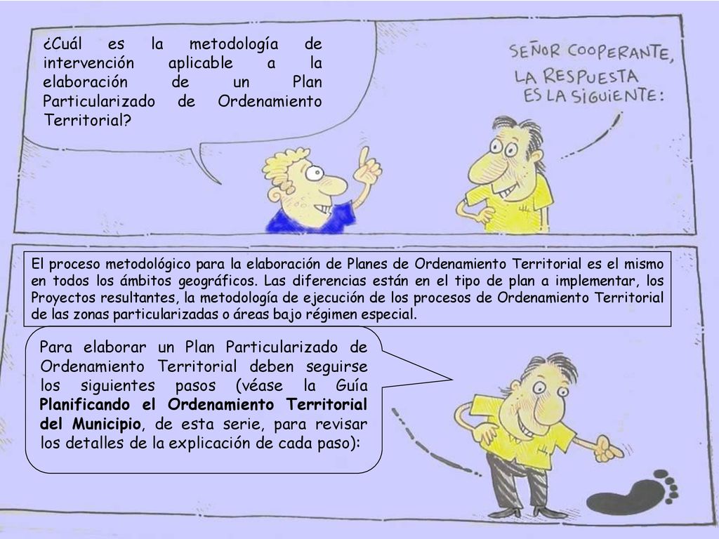 ¿Cuál es la metodología de intervención aplicable a la elaboración de un Plan Particularizado de Ordenamiento Territorial