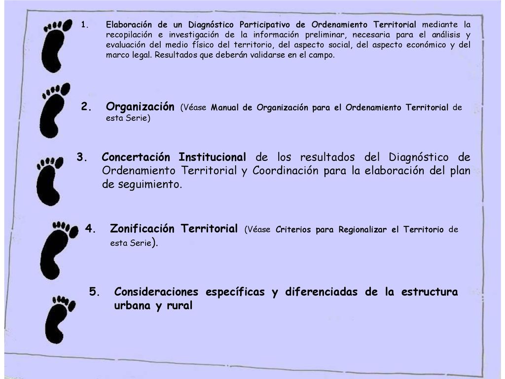 Elaboración de un Diagnóstico Participativo de Ordenamiento Territorial mediante la recopilación e investigación de la información preliminar, necesaria para el análisis y evaluación del medio físico del territorio, del aspecto social, del aspecto económico y del marco legal. Resultados que deberán validarse en el campo.