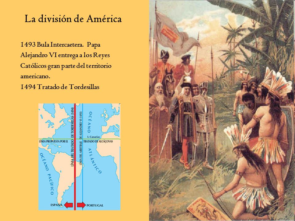 La división de América 1493 Bula Intercaetera. Papa