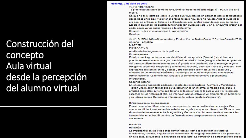 Construcción del concepto Aula virtual desde la percepción del alumno virtual