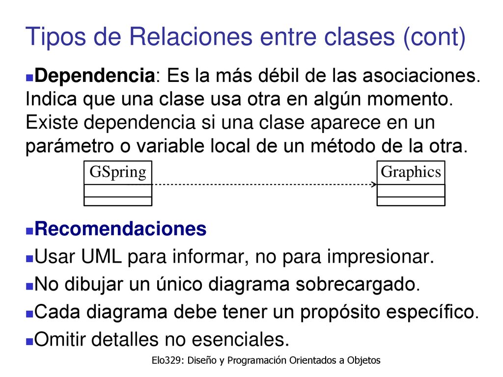 Tipos de Relaciones entre clases (cont)