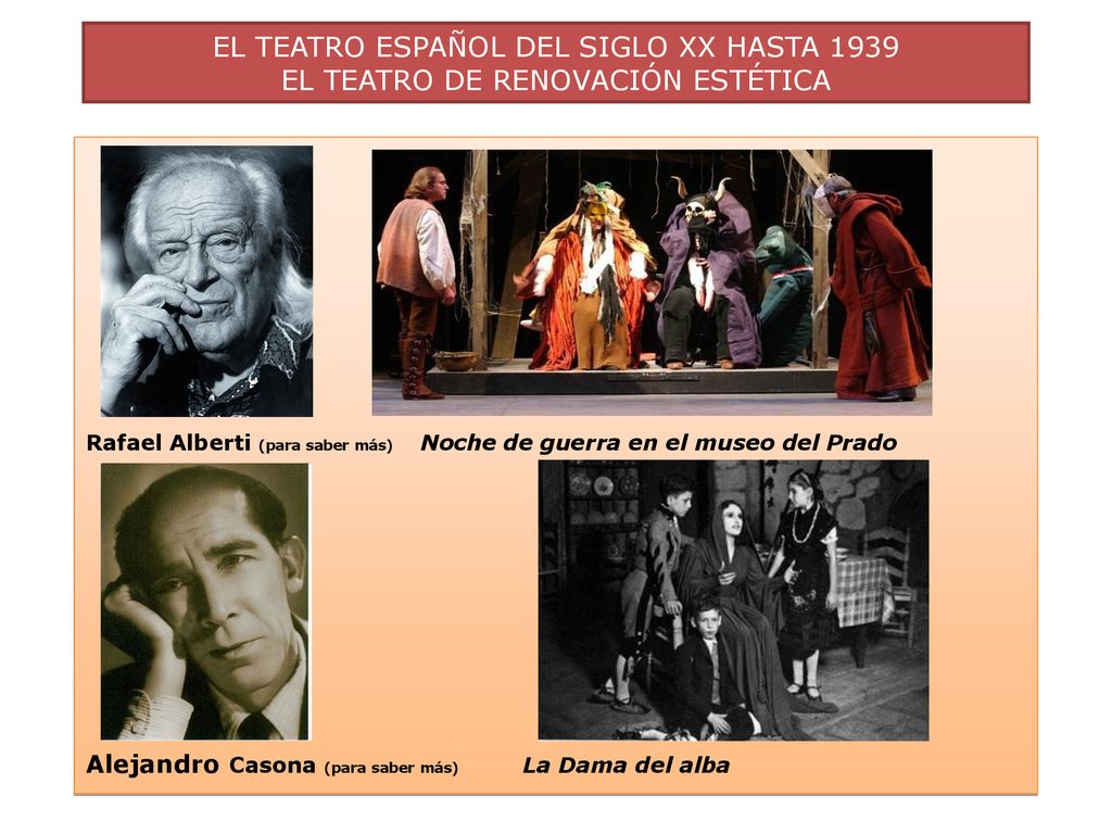 EL TEATRO ESPAÑOL DEL SIGLO XX HASTA 1939 EL TEATRO DE RENOVACIÓN ESTÉTICA