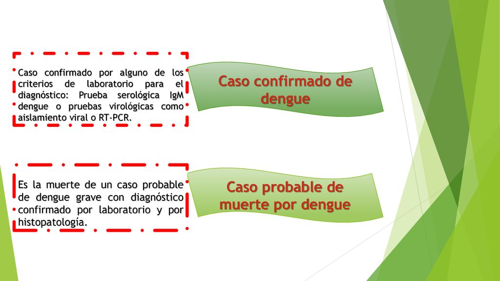 Caso confirmado de dengue Caso probable de muerte por dengue