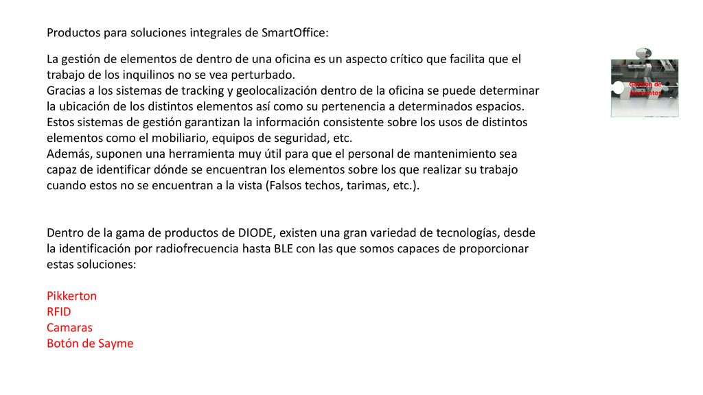 Productos para soluciones integrales de SmartOffice: