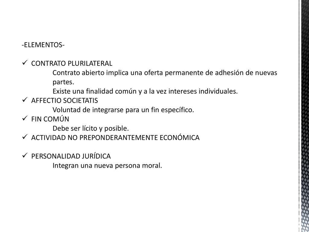 -ELEMENTOS- CONTRATO PLURILATERAL. Contrato abierto implica una oferta permanente de adhesión de nuevas partes.