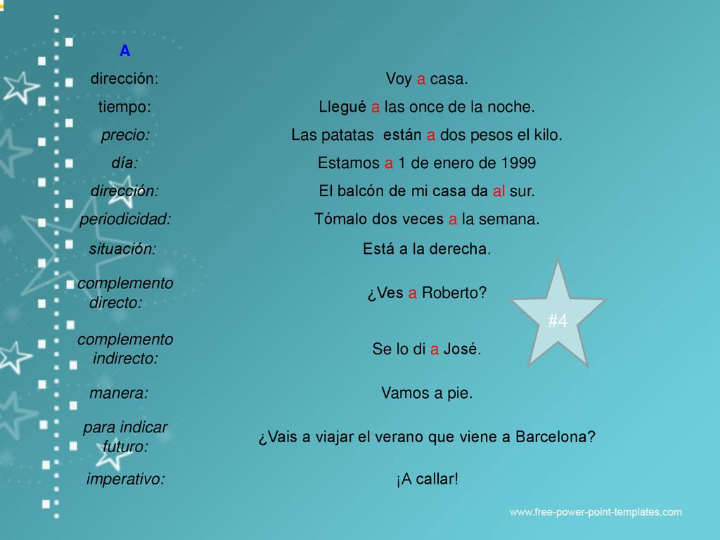 #4 A dirección: Voy a casa. tiempo: Llegué a las once de la noche.