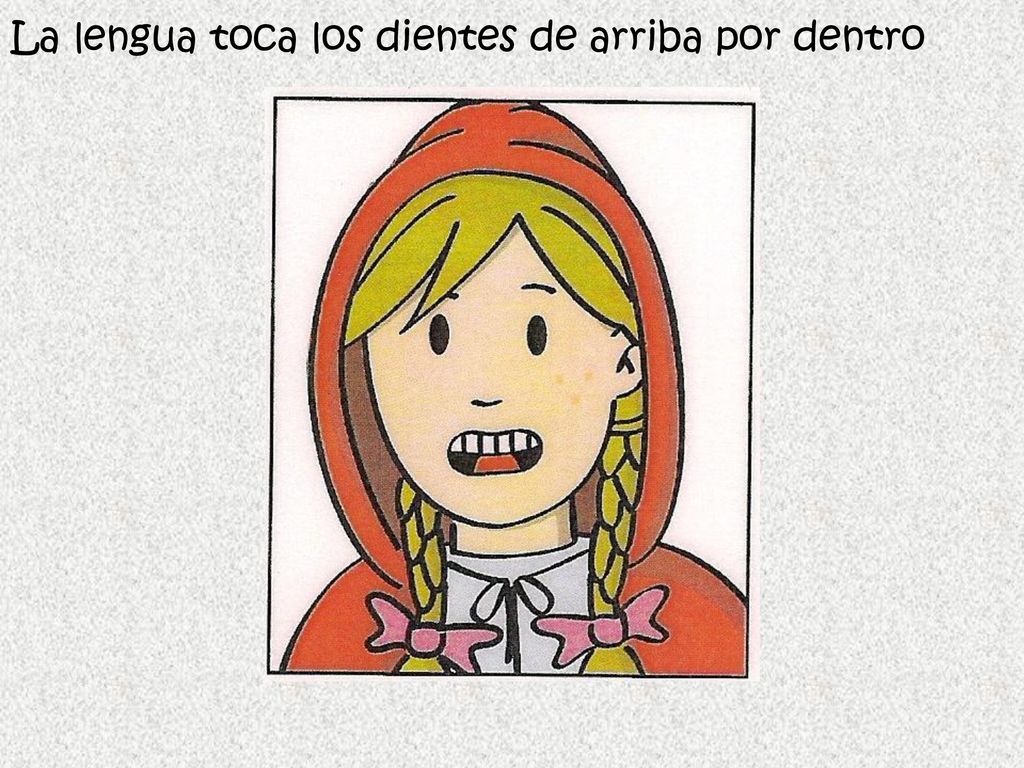 La lengua toca los dientes de arriba por dentro