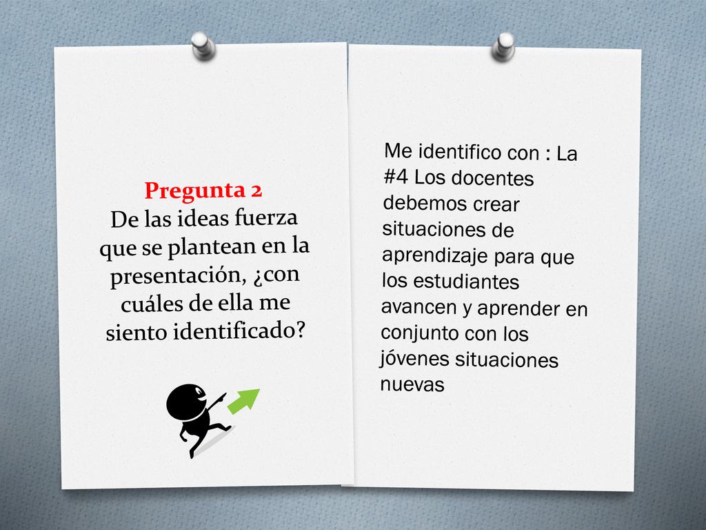 Pregunta 2 De las ideas fuerza que se plantean en la presentación, ¿con cuáles de ella me siento identificado