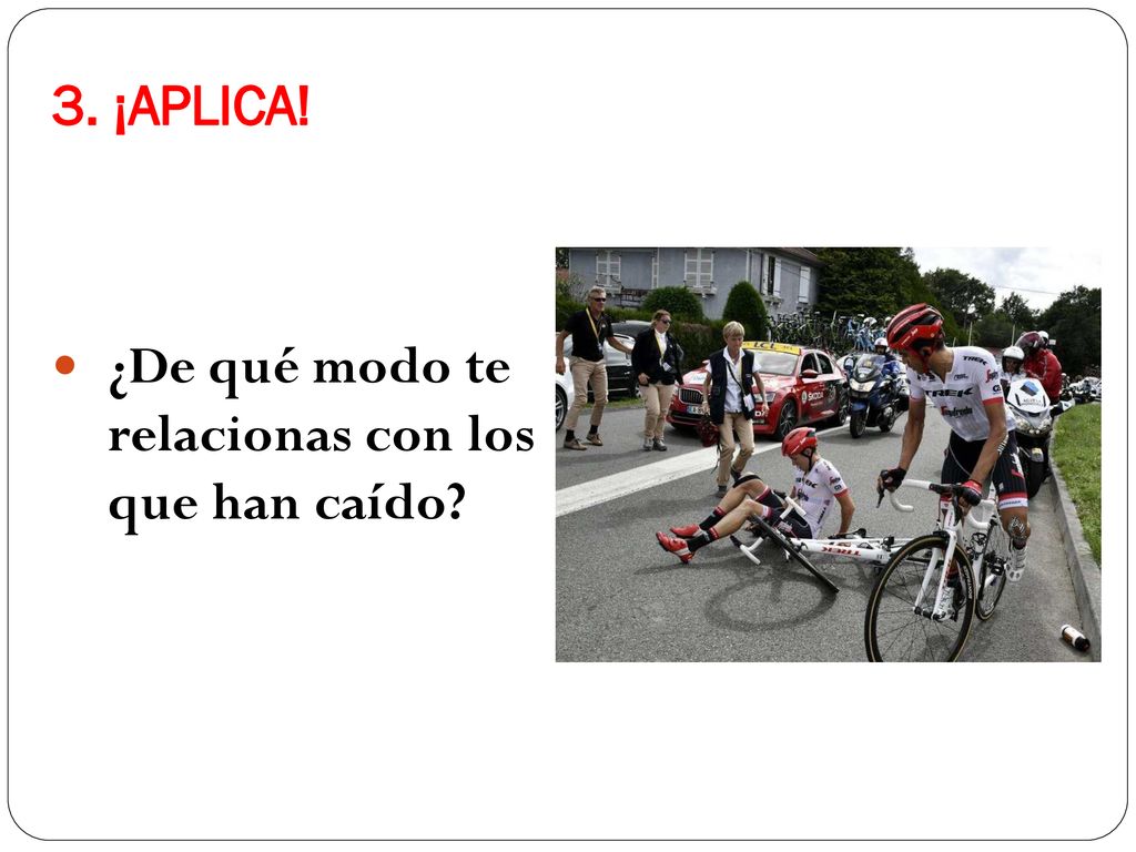 3. ¡APLICA! ¿De qué modo te relacionas con los que han caído