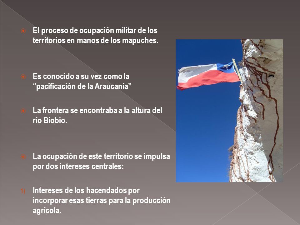 El proceso de ocupación militar de los territorios en manos de los mapuches.