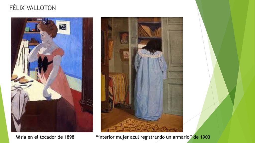 FÉLIX VALLOTON Misia en el tocador de 1898 interior mujer azul registrando un armario de