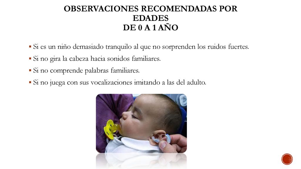 Observaciones recomendadas por edades De 0 a 1 año