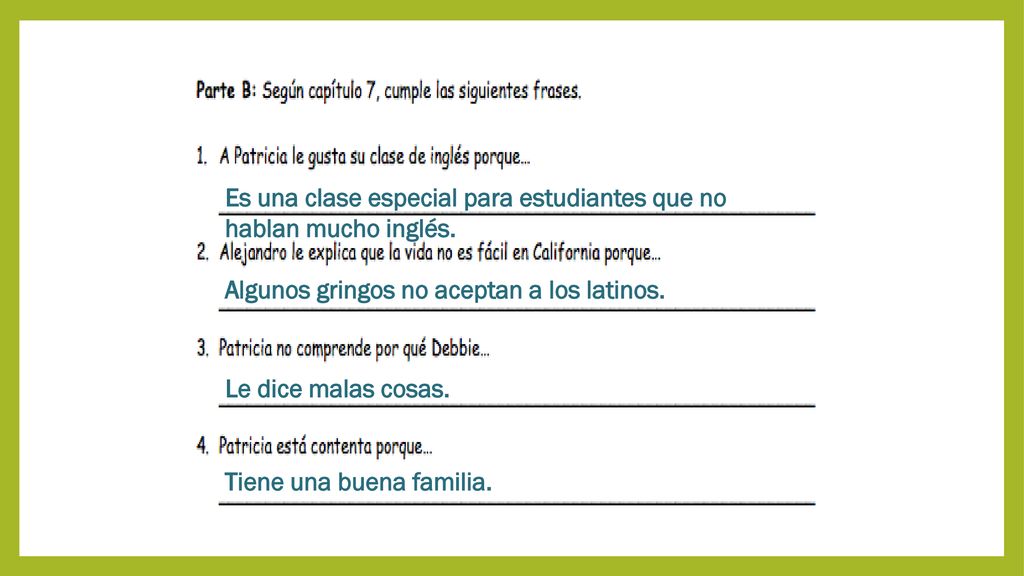 Es una clase especial para estudiantes que no hablan mucho inglés.