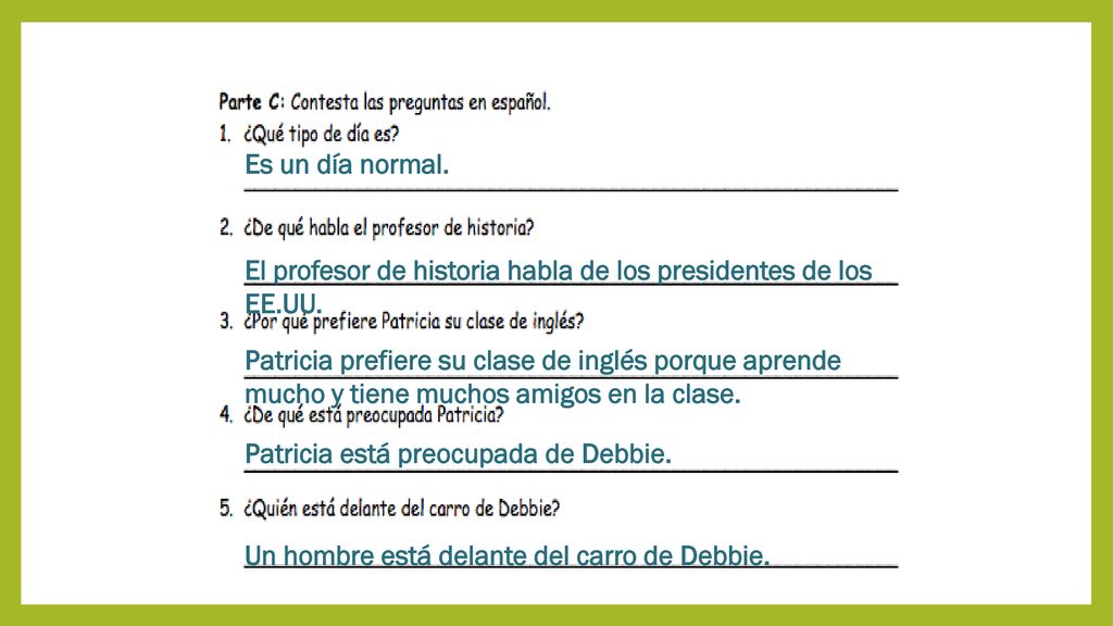 Es un día normal. El profesor de historia habla de los presidentes de los EE.UU.