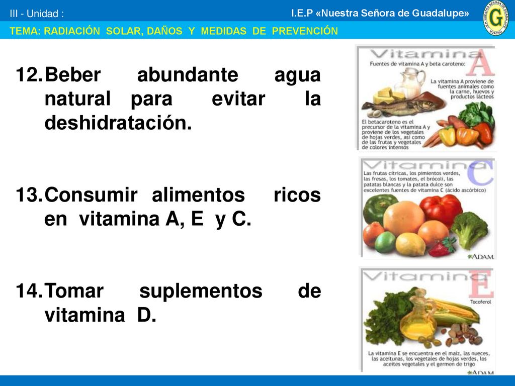 III - Unidad : TEMA: RADIACIÓN SOLAR, DAÑOS Y MEDIDAS DE PREVENCIÓN