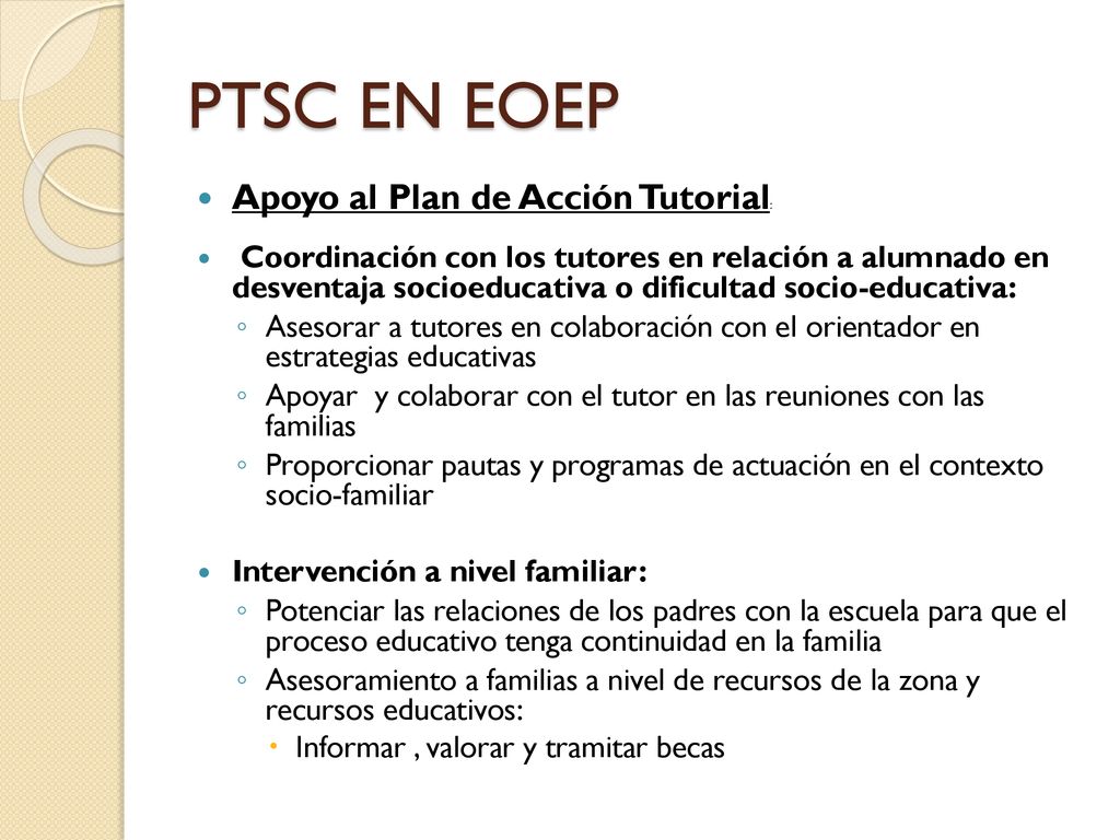 PTSC EN EOEP Apoyo al Plan de Acción Tutorial: